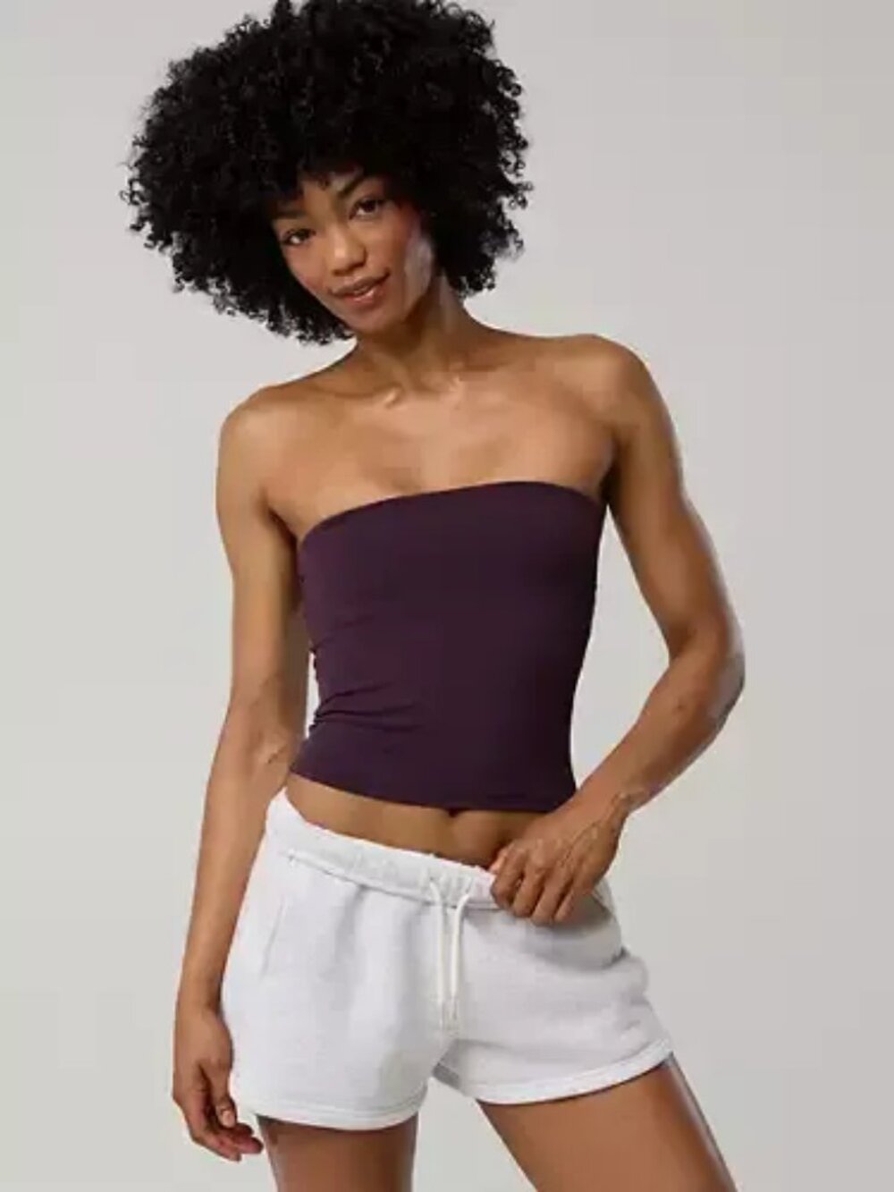 American Eagle Soft & Sexy Ribbed Tube Top Burgundy Women's Small